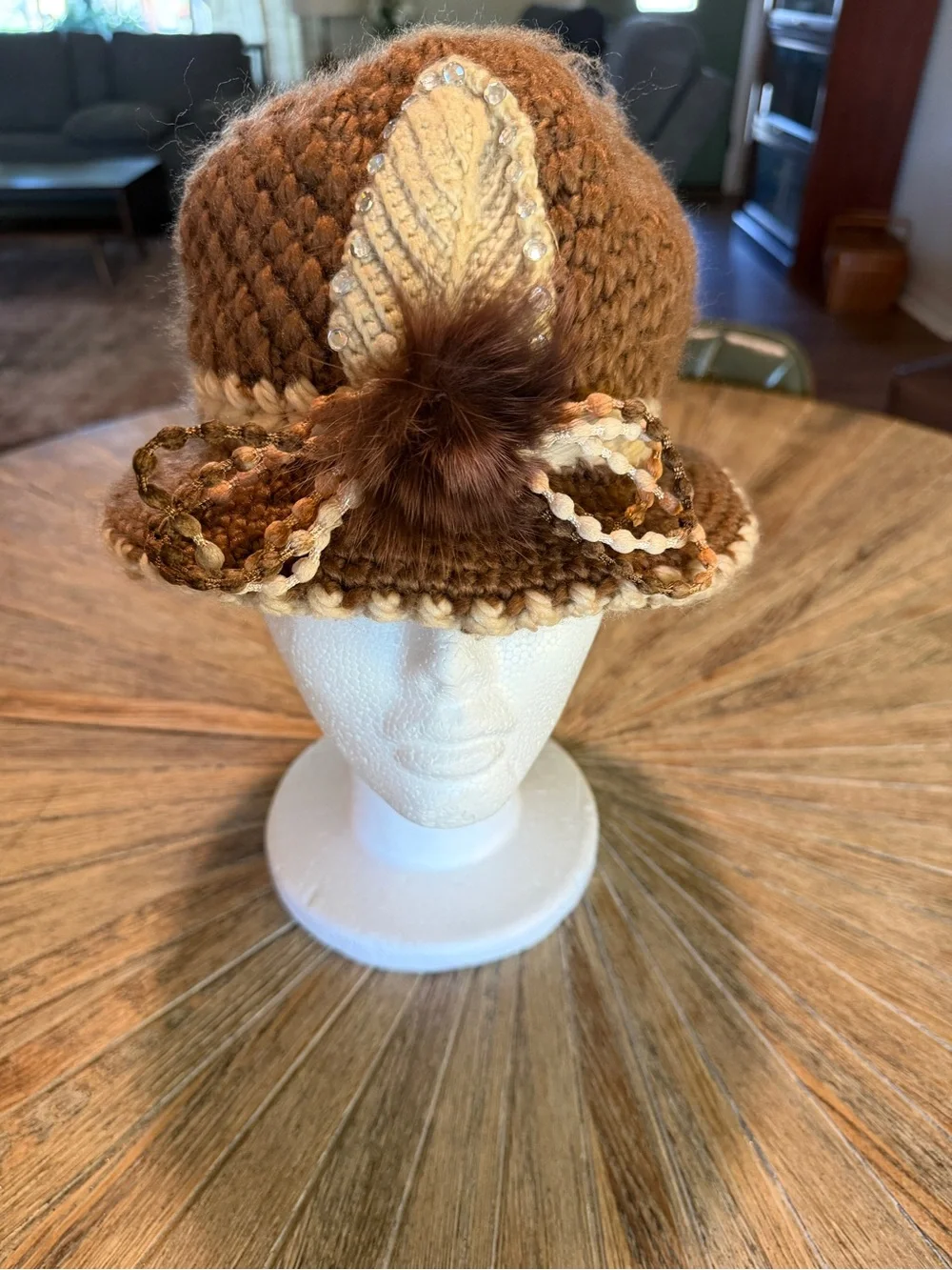 Vintage Hat British Lady Cloche Hat Brown Downton Abbey Granny Halloween Costume